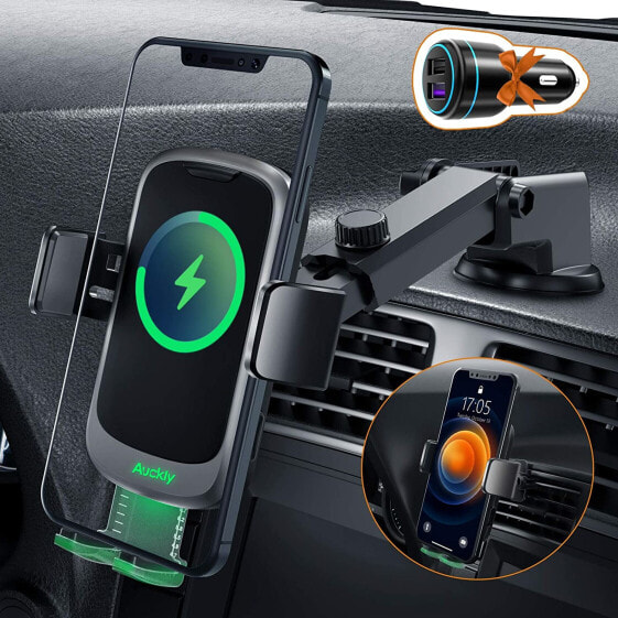 Auckly 15 Вт автомобильный держать с беспроводной зарядкой мобильного телефона, дляiPhone Samsung Huawei и т.д