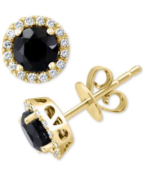 Серьги EFFY Onyx & Diamond 14k Gold