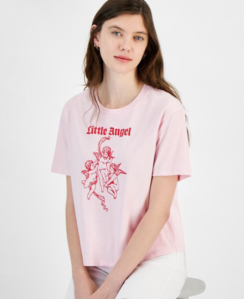 Juniors' Little Angel Graphic-Print Tee