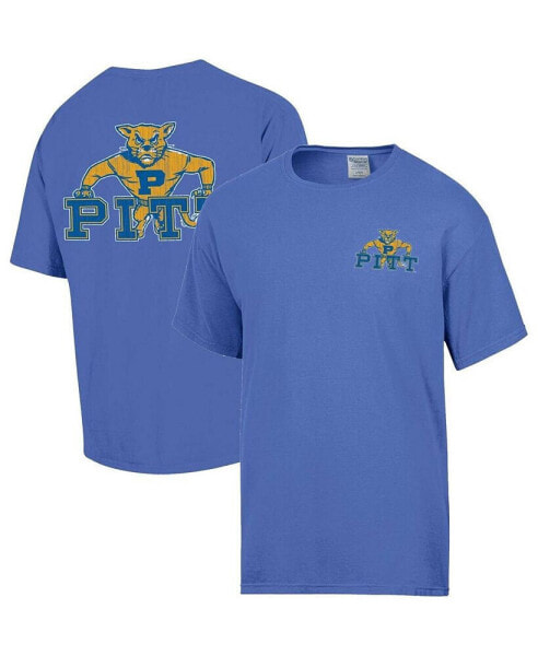 Men's Light Blue Distressed Pitt Panthers Vintage-Like Logo T-shirt