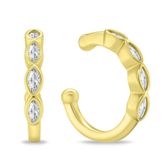 Elegant gold-plated earrings with zircons EA782Y