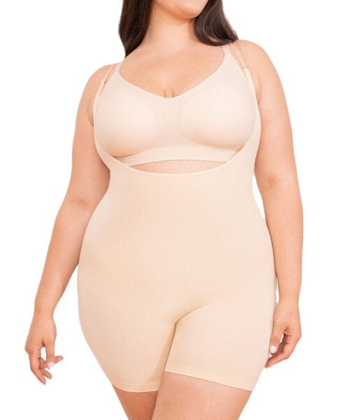 Women's Open Bust Bodysuit Shaper Short 73005