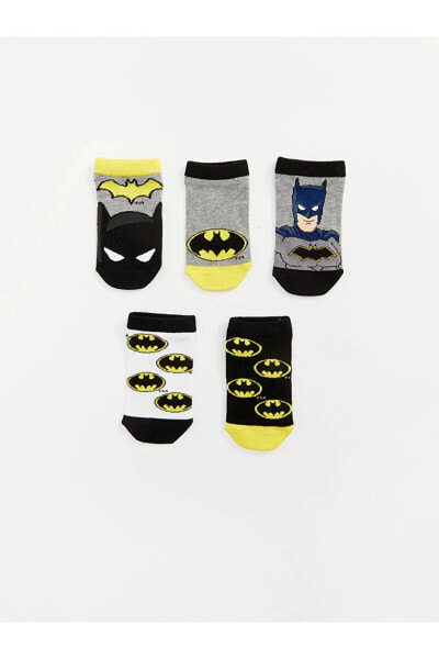 LCW Kids Batman Desenli Erkek Çocuk Patik Çorap 5'li