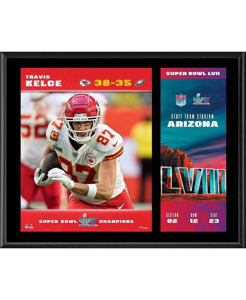 Travis Kelce Kansas City Chiefs 12" x 15" Super Bowl LVII Champions Sublimated Plaque with Replica Ticket