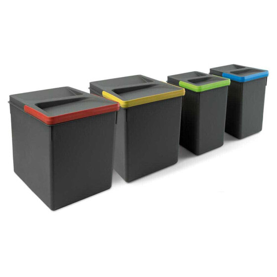 EMUCA Recycle 2x15 2x7L Trash Can 4 Units