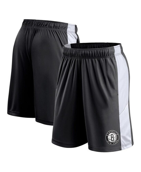 Men's Black Brooklyn Nets Champion Rush Colorblock Performance Shorts