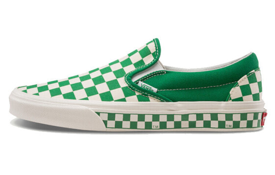 Слипоны Vans Classic Slip-On Checkerboard Green