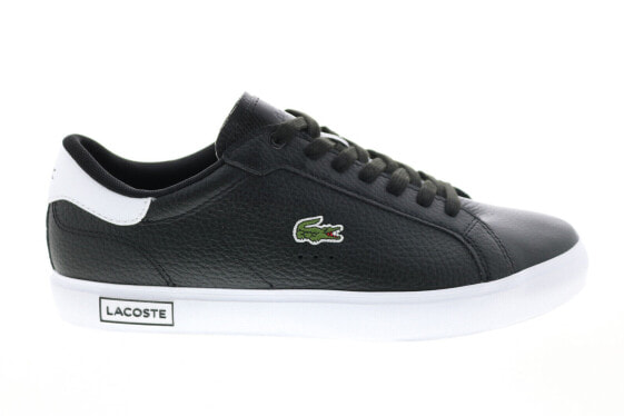 Lacoste Powercourt 0721 2 Mens Black Leather Lifestyle Sneakers Shoes 9.5