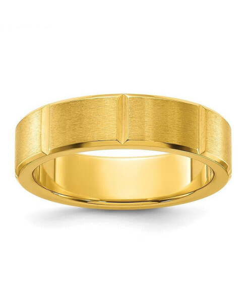 Stainless Steel Brushed Yellow IP-plated Grooved Band Ring