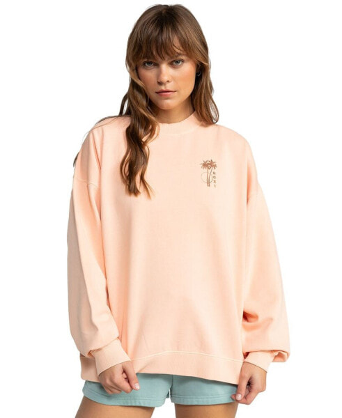 Juniors' Line Up Oversized Graphic Sweatshirt