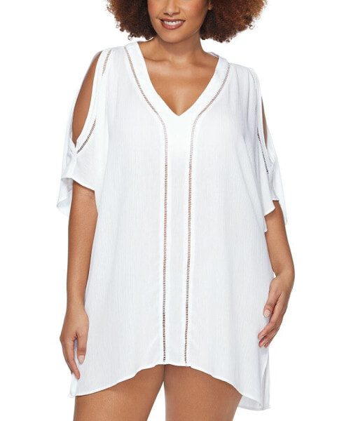 Plus Size Tranquillo Cold-Shoulder Cover Up Tunic