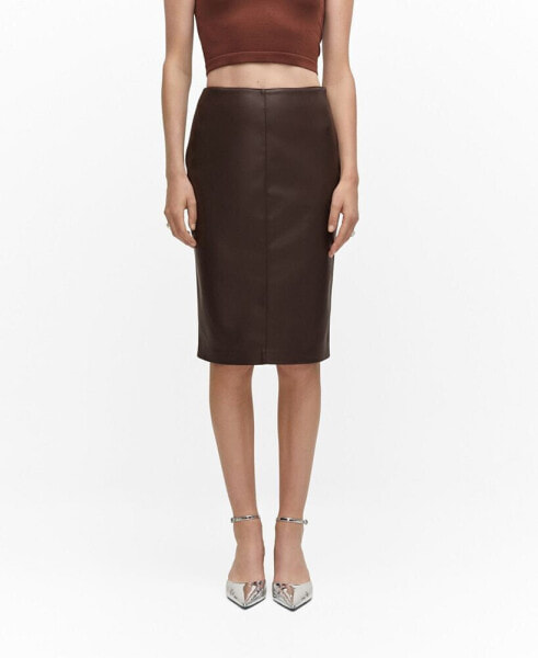Women's Faux-Leather Pencil Skirt