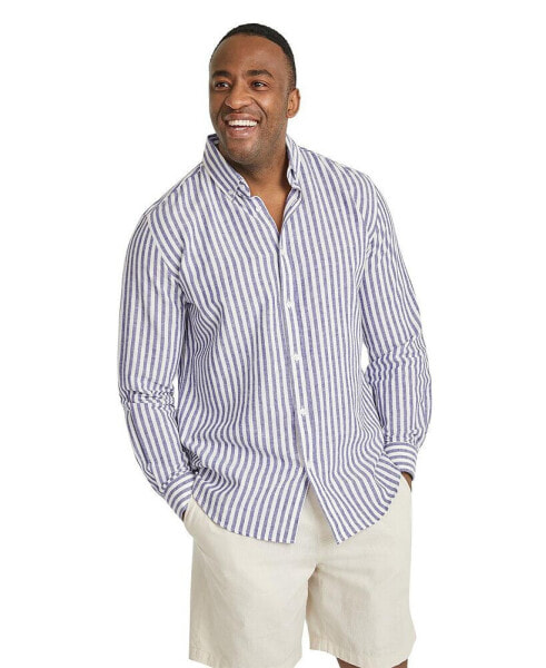 Men's Holiday Stripe Linen Shirt