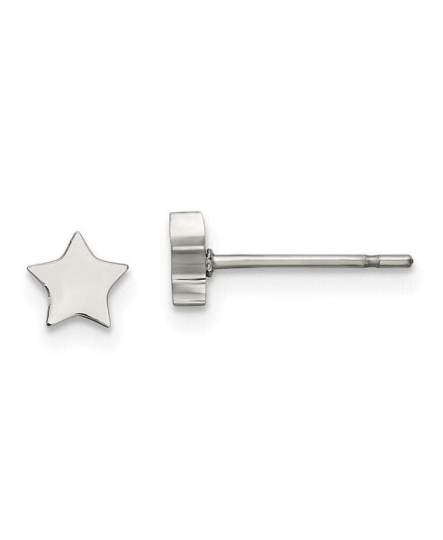 Stainless Steel Polished Star Earrings