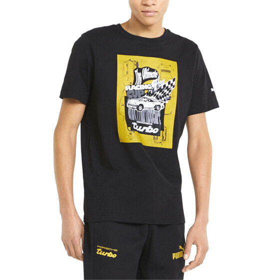Puma Pl Graphic Crew Neck Short Sleeve T-Shirt Mens Black Casual Tops 53378501