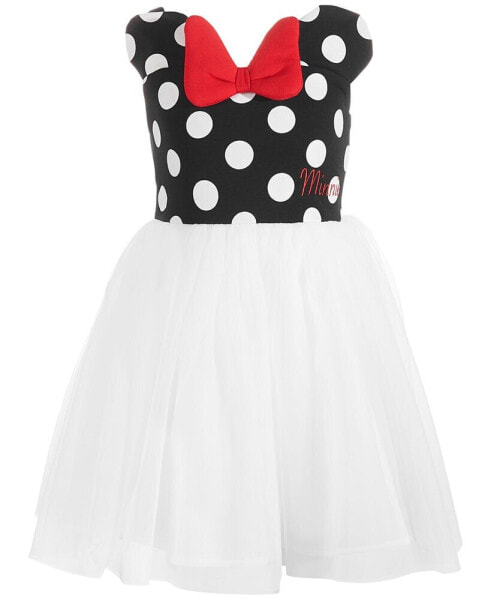 Little Girls Minnie Mouse Polka Dot & Mesh Dress