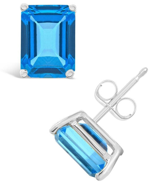 Blue Topaz (4 ct. t.w.) Stud Earrings in 14K Yellow Gold or 14K White Gold