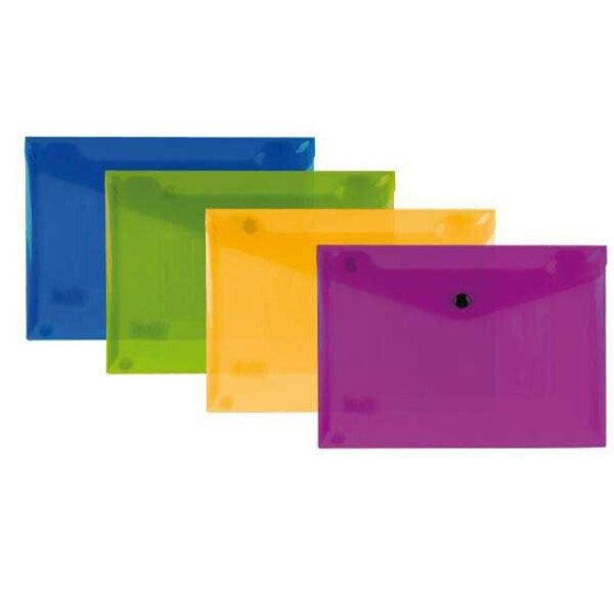 LIDERPAPEL Folder dossier clip polypropylene DIN a5 pack of 4 assorted