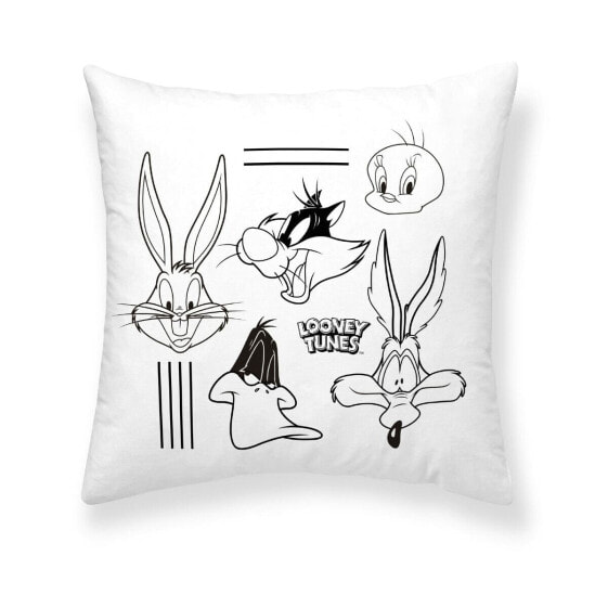 Чехол для подушки Looney Tunes Looney B&w B Белый 45 x 45 cm