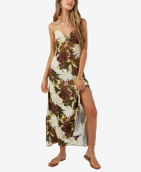 Juniors' Tinsley Floral-Print Sleeveless Midi Dress