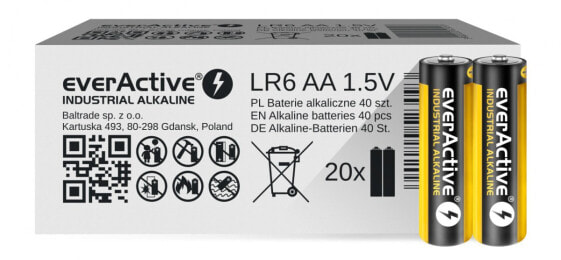 Батарейки AA everActive Alkaline Industrial LR6 - упаковка коробка 40 шт.