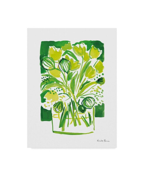 Farida Zaman Lemon Green Tulips II Canvas Art - 20" x 25"