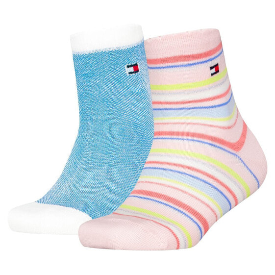 TOMMY HILFIGER Stripe Lurex short socks 2 pairs