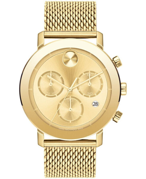 Men's Bold Evolution Swiss Quartz Chronograph Ionic Light Gold-Tone 2 Plated Steel Bracelet Watch 42mm. Created for Macys