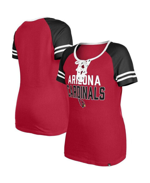Футболка женская New Era Arizona Cardinals, красная, с шнуровкой
