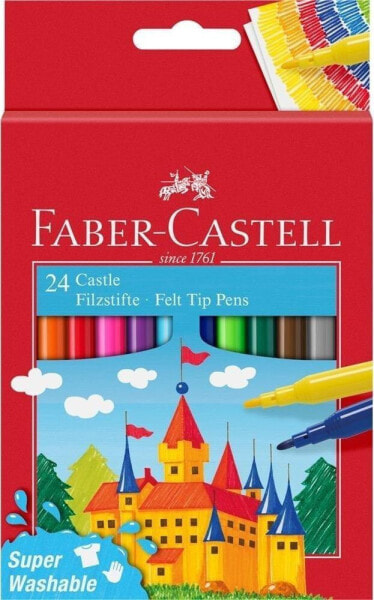 Фломастеры для детей Faber-Castell Flamastry Zamek 24 цвета 100% оригинал