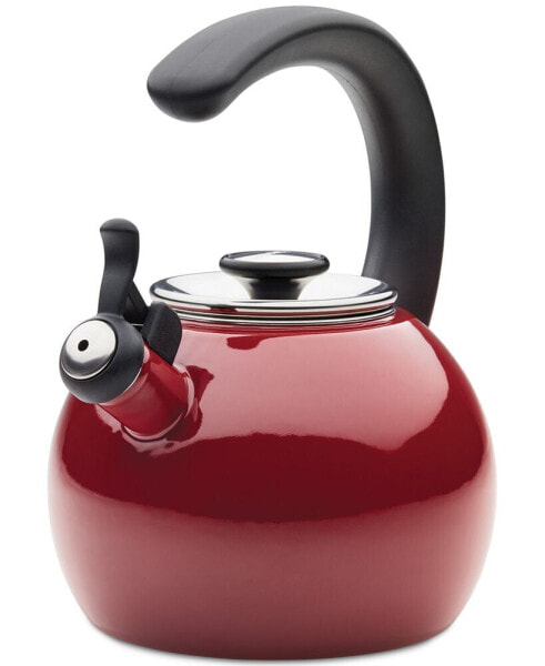 Enamel on Steel 2-Qt. Whistling Teakettle with Flip-Up Spout