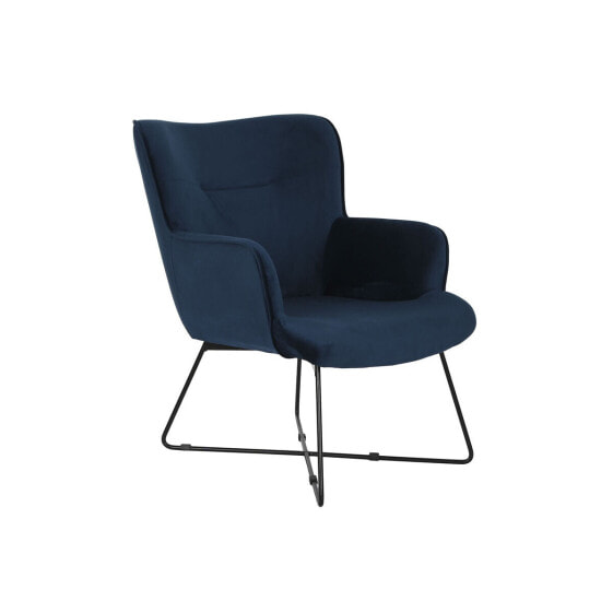 Кресло мягкое DKD Home Decor Синий Чёрный Металл 68 x 76 x 90 см