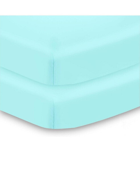 All-in-One Fitted Sheet & Waterproof Cover for 38" x 24" Mini Crib Mattress (2-Pack)