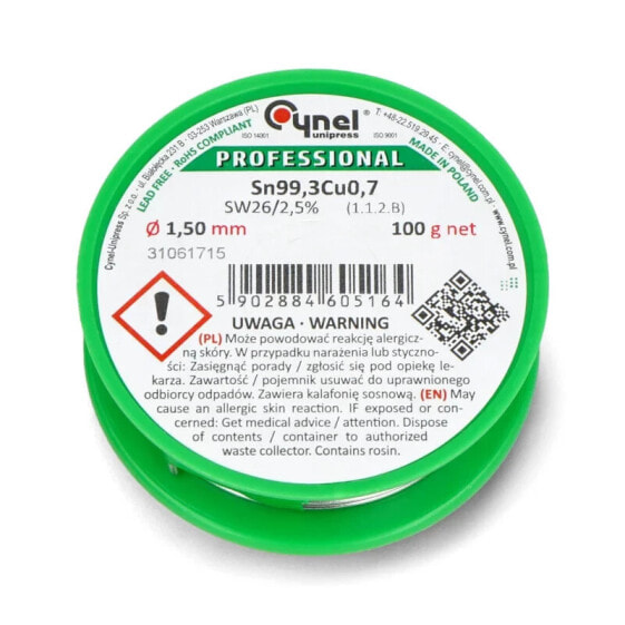 Solder Cynel LC99,3 SW26 100g/1,5mm - lead-free