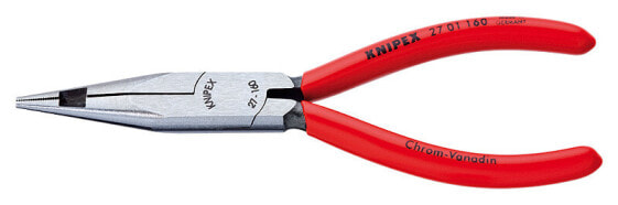KNIPEX 27 01 160 - Needle-nose pliers - Chromium-vanadium steel - Plastic - Red - 160 mm - 120 g