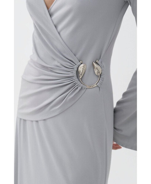 Women's Double Breasted Dress with Accessory Detail