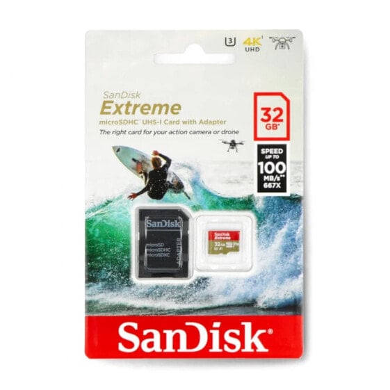 Memory card SanDisk Extreme 667x microSD 32GB 100MB / s UHS-I class 10 with adapter