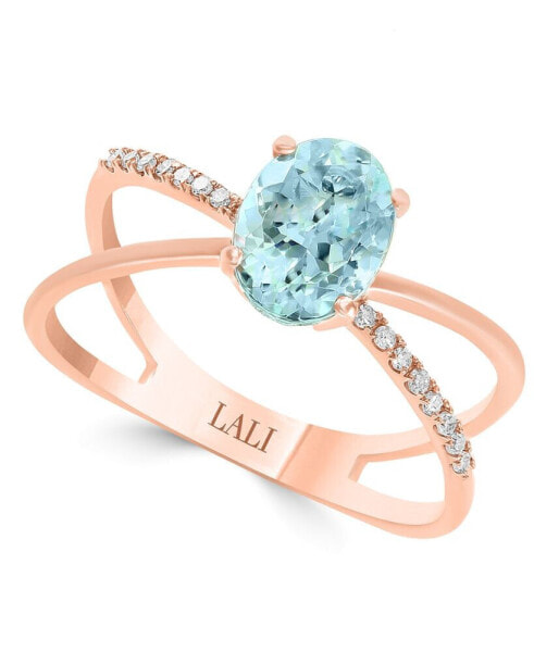 Кольцо LALI Jewels Aquamarine Crisscross