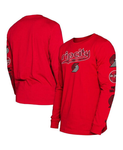 Men's Red Portland Trail Blazers 2023/24 City Edition Long Sleeve T-shirt