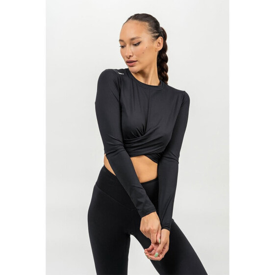 NEBBIA Cropped Elevated Long Sleeve Top