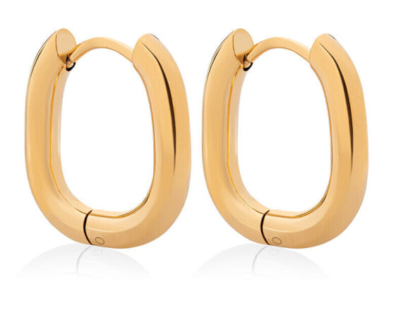 Decent gold plated oval earrings VBE0147G