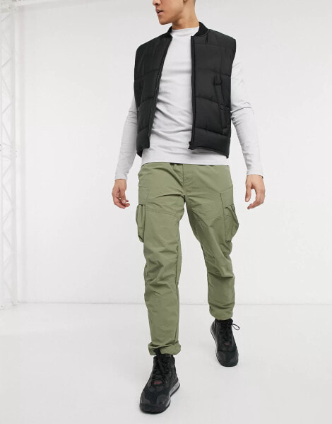 Marshall Artist cotton polyamide technical cargo pant in khaki