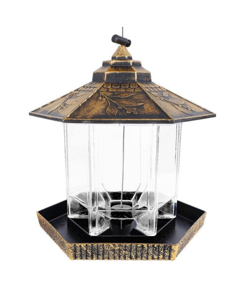 Gazebo Bird Feeder for Outdoor & Garden, Antique Finish