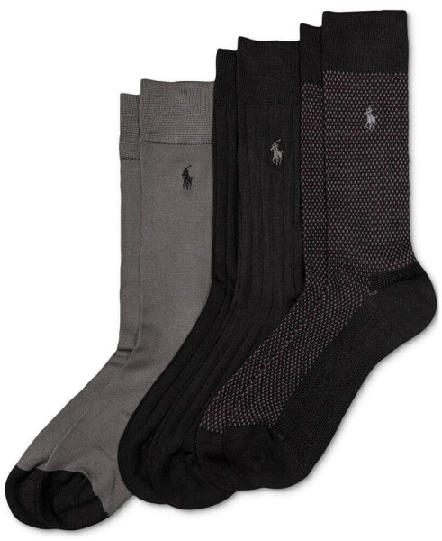 Men's 3-Pk. Supersoft Birdseye Dress Socks