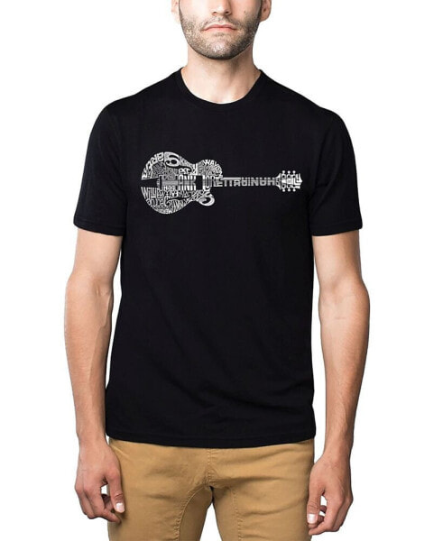 Men's Premium Word Art T-Shirt - Country Guitar