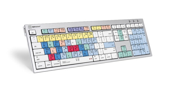 Logickeyboard ALBA - Full-size (100%) - USB - Scissor key switch - ?ŽERTY - Silver