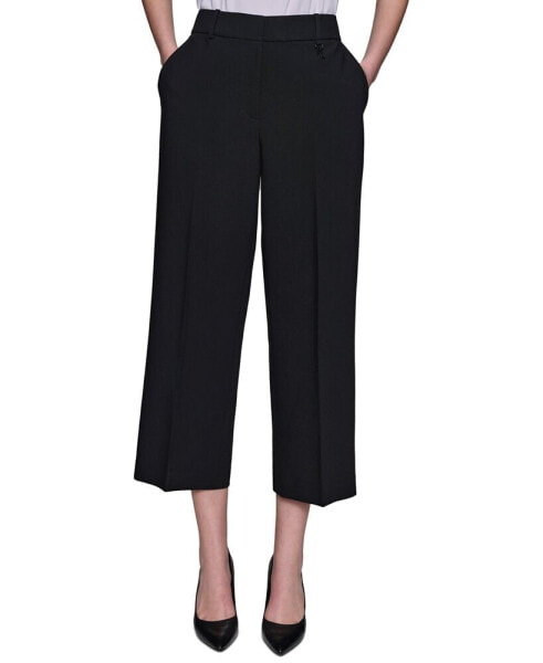 Women's Mid-Rise Cropped Wide-Leg Pants