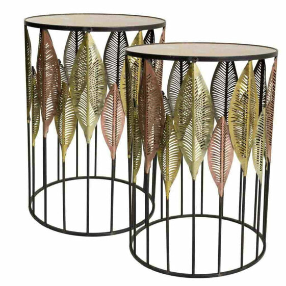 Set of 2 tables Alexandra House Living Golden Iron 47 x 72 x 47 cm