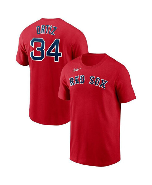 Men's David Ortiz Red Boston Red Sox Name and Number T-shirt