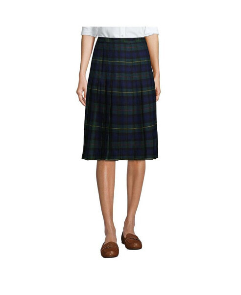 Women's School Uniform Plaid Pleated Skirt Below the Knee